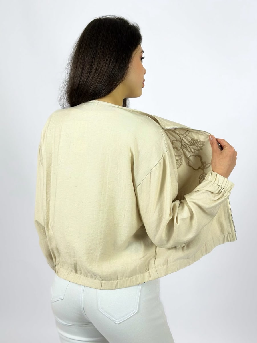 Bomber Casual Lino Bordada A1-283