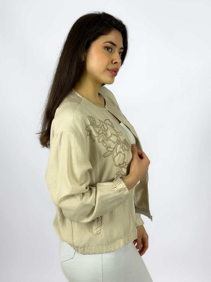 Bomber Casual Lino Bordada A1-282
