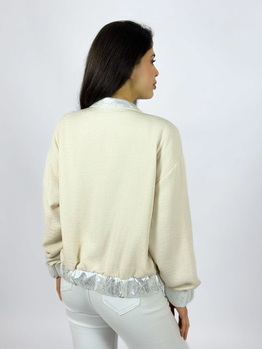 Bomber Italiano Bordes Y Bolsillos con Brillos A1-162