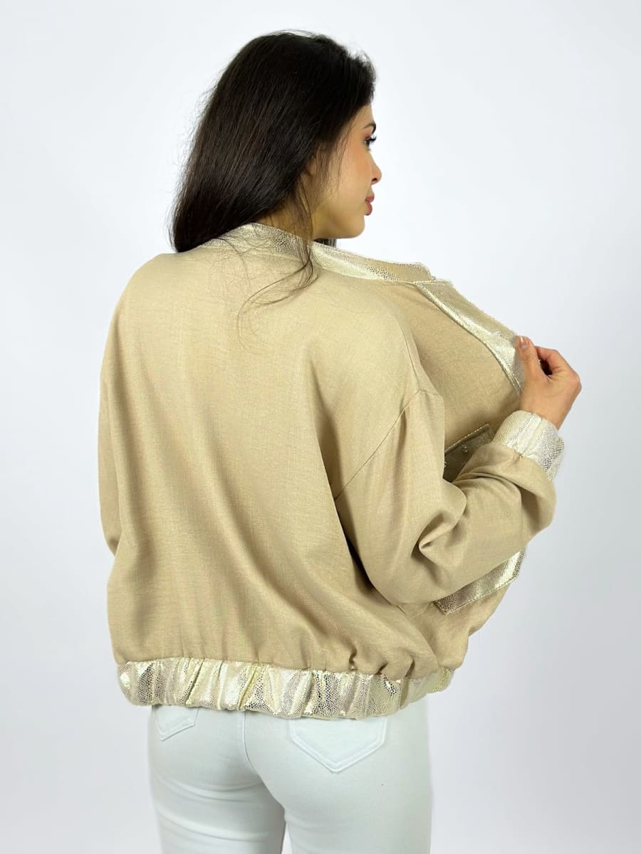 Bomber Italiano Bordes Y Bolsillos con Brillos A1-166