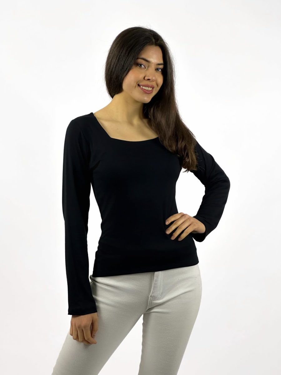 Polera Basica Cuello Cuadrado A3-802