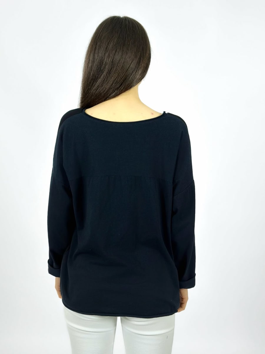Polera Flor y Letras Brillantes A1-516