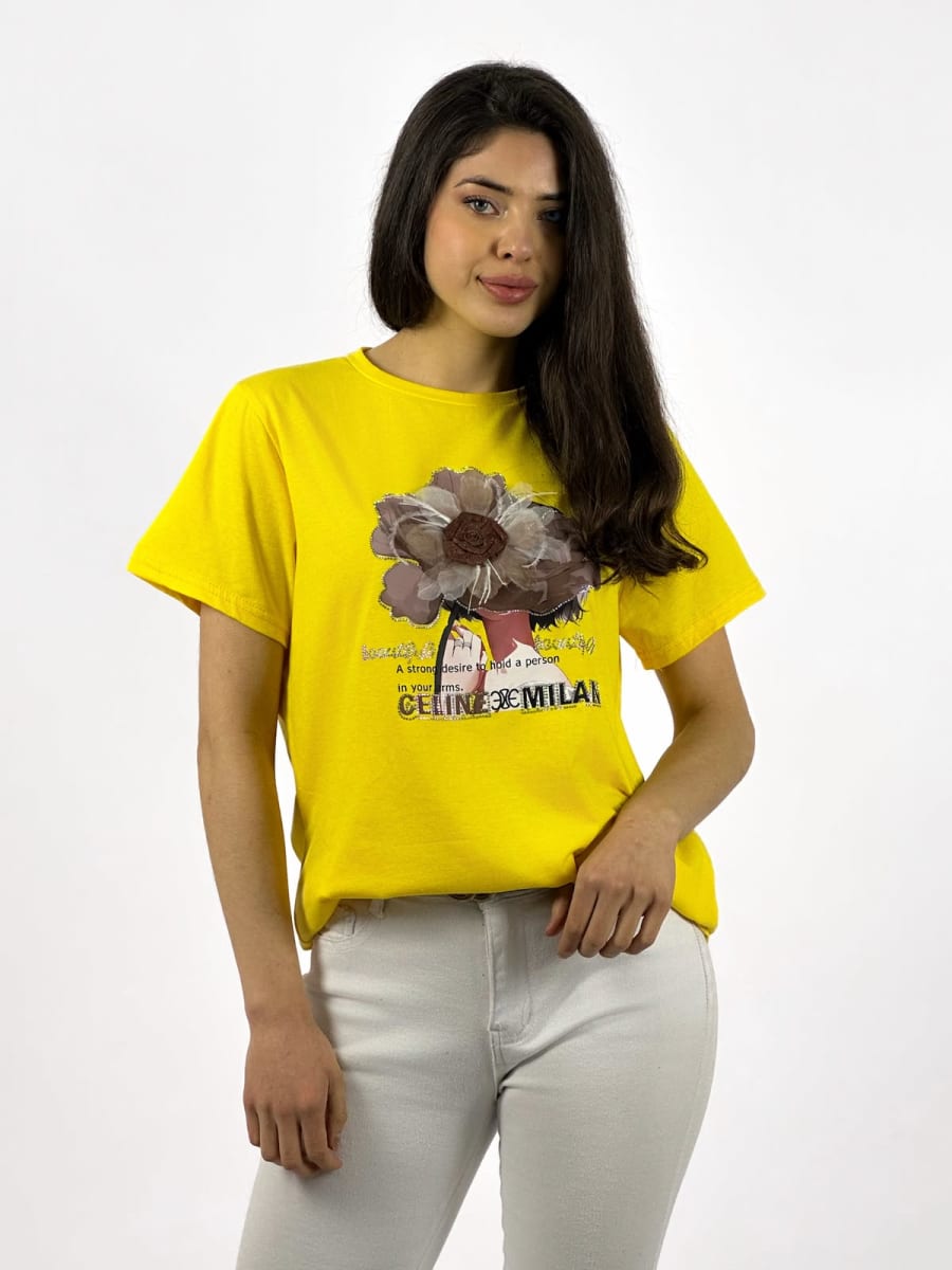 Polera Flor Estampada CELINE € MILAN A1-4511