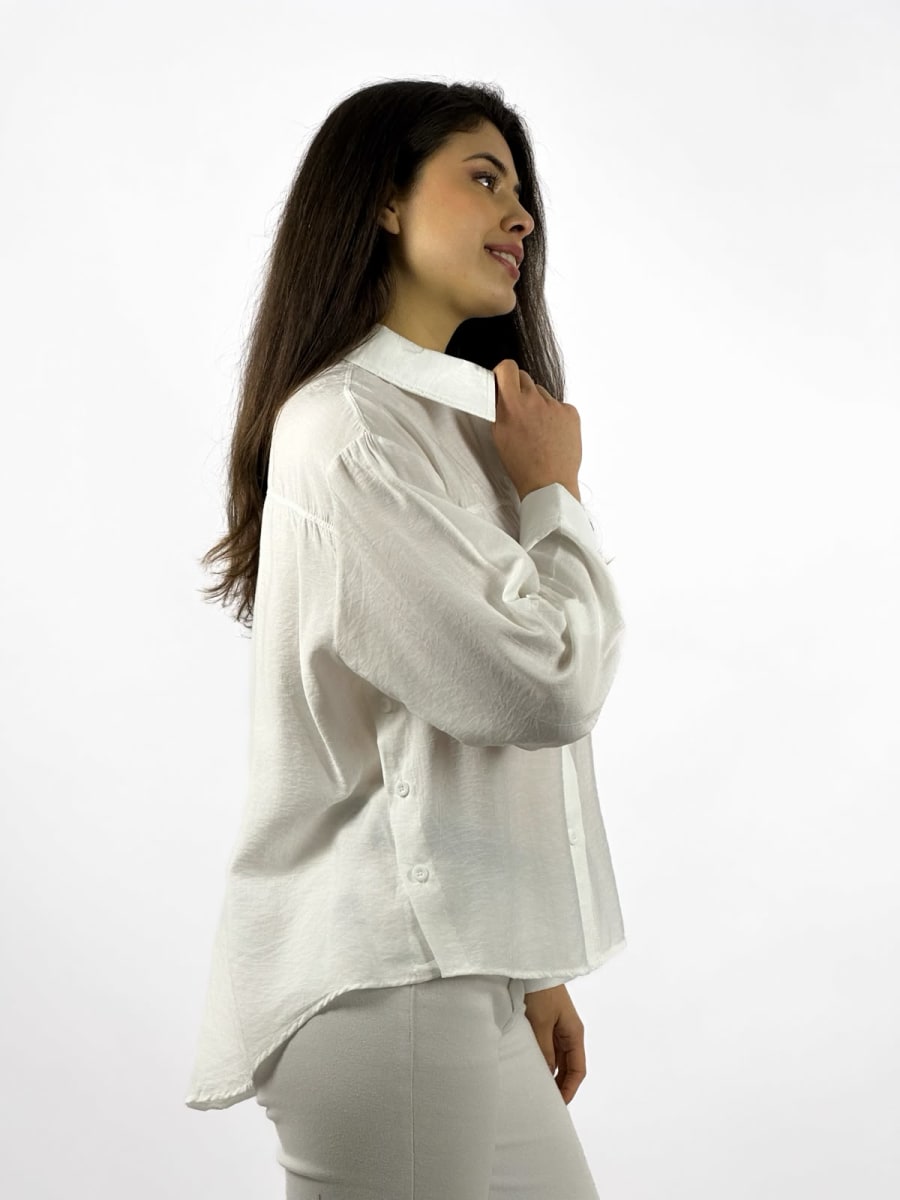 Blusa Casual Abotonada en Costados A1-3011