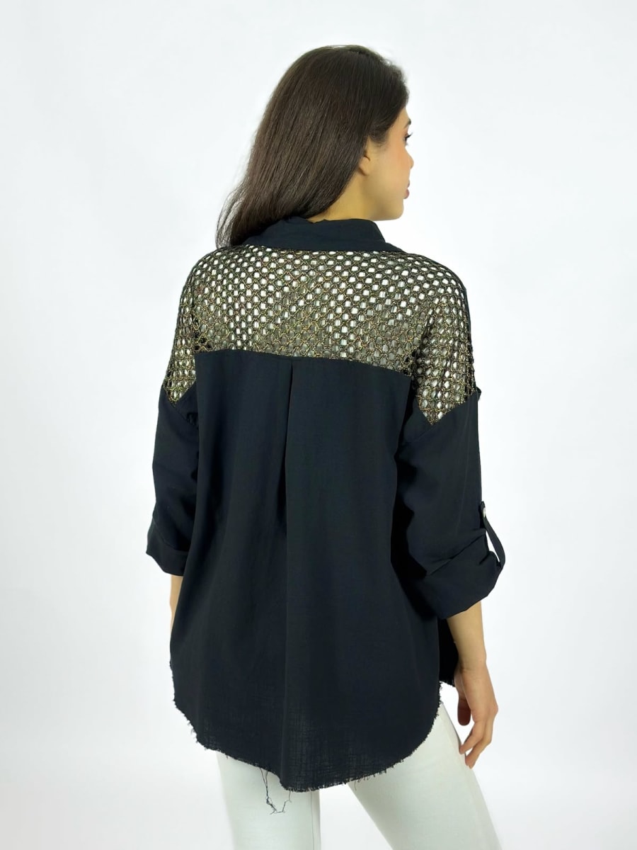 Blusa Lino Dorso y Bolsillo Tejido A1-159