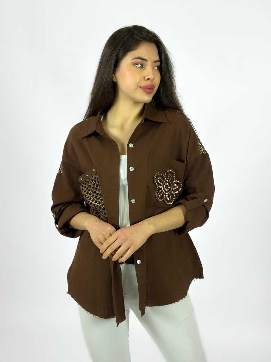 Blusa Lino Dorso y Bolsillo Tejido A1-152