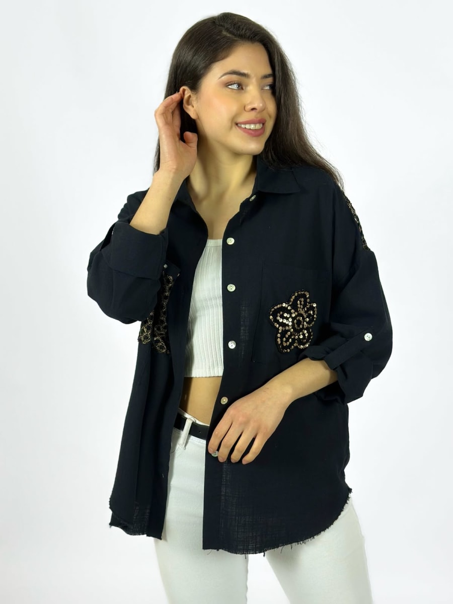 Blusa Lino Dorso y Bolsillo Tejido A1-157