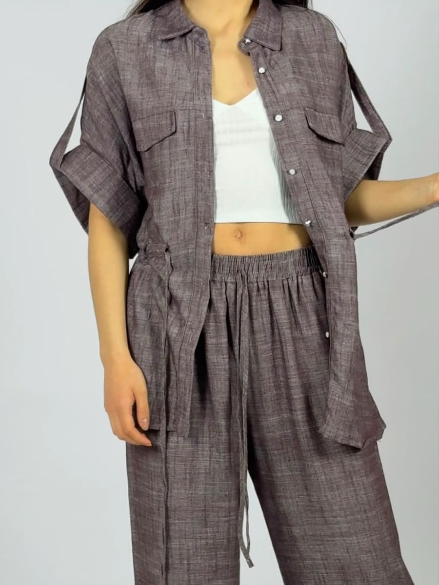 Blusa Sobre Camisa de Lino A4-902