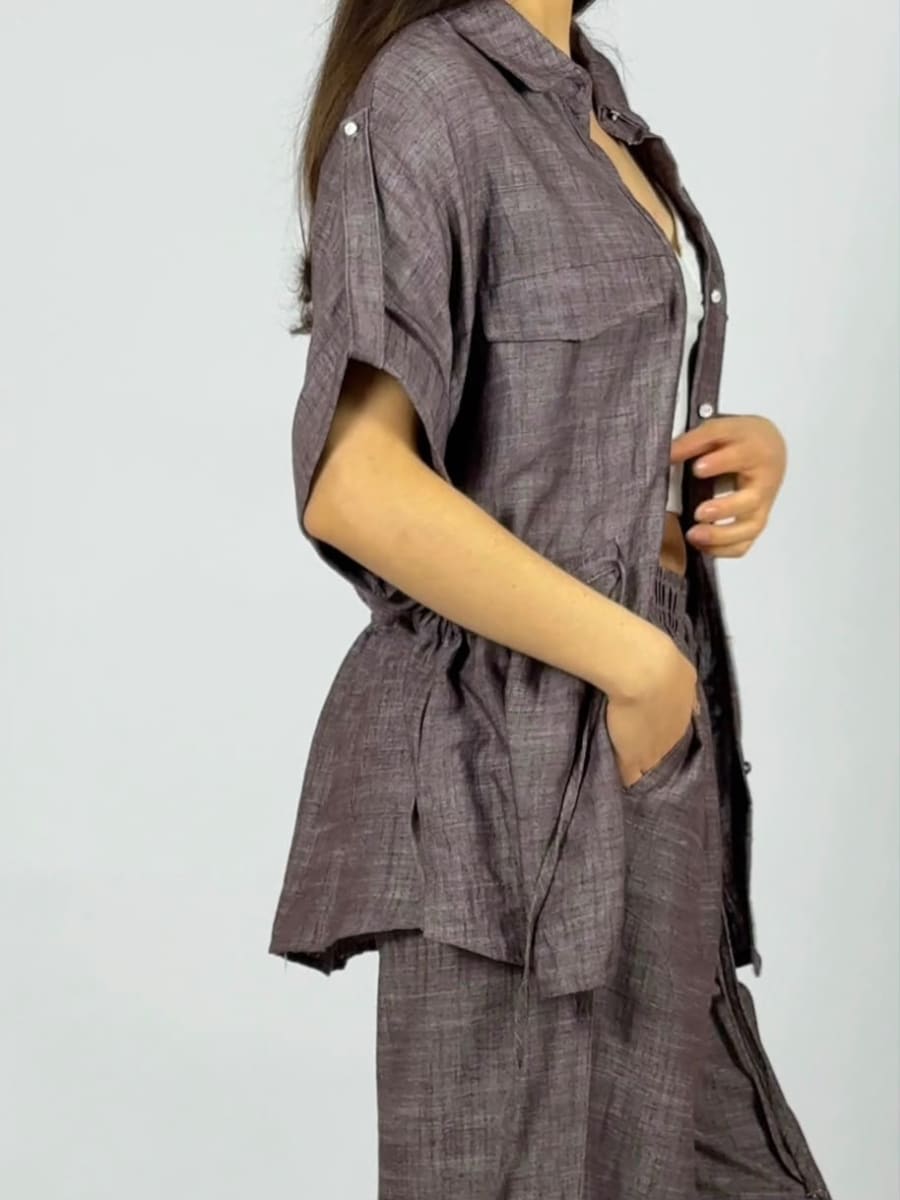 Blusa Sobre Camisa de Lino A4-903