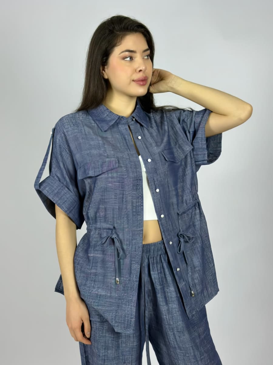 Blusa Sobre Camisa de Lino A4-907