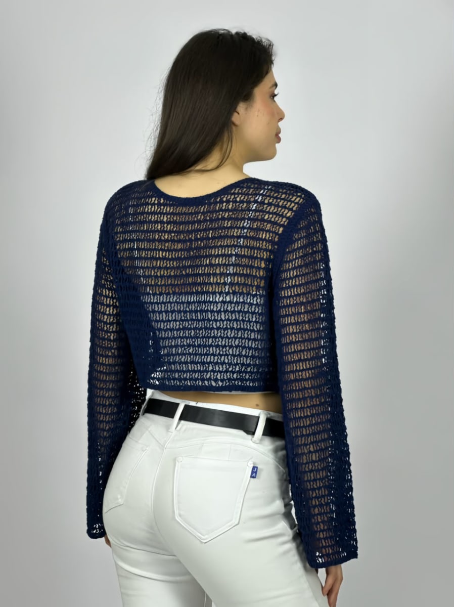 Sweater Tejido de Hilo Tipo Crop Top A4-9112