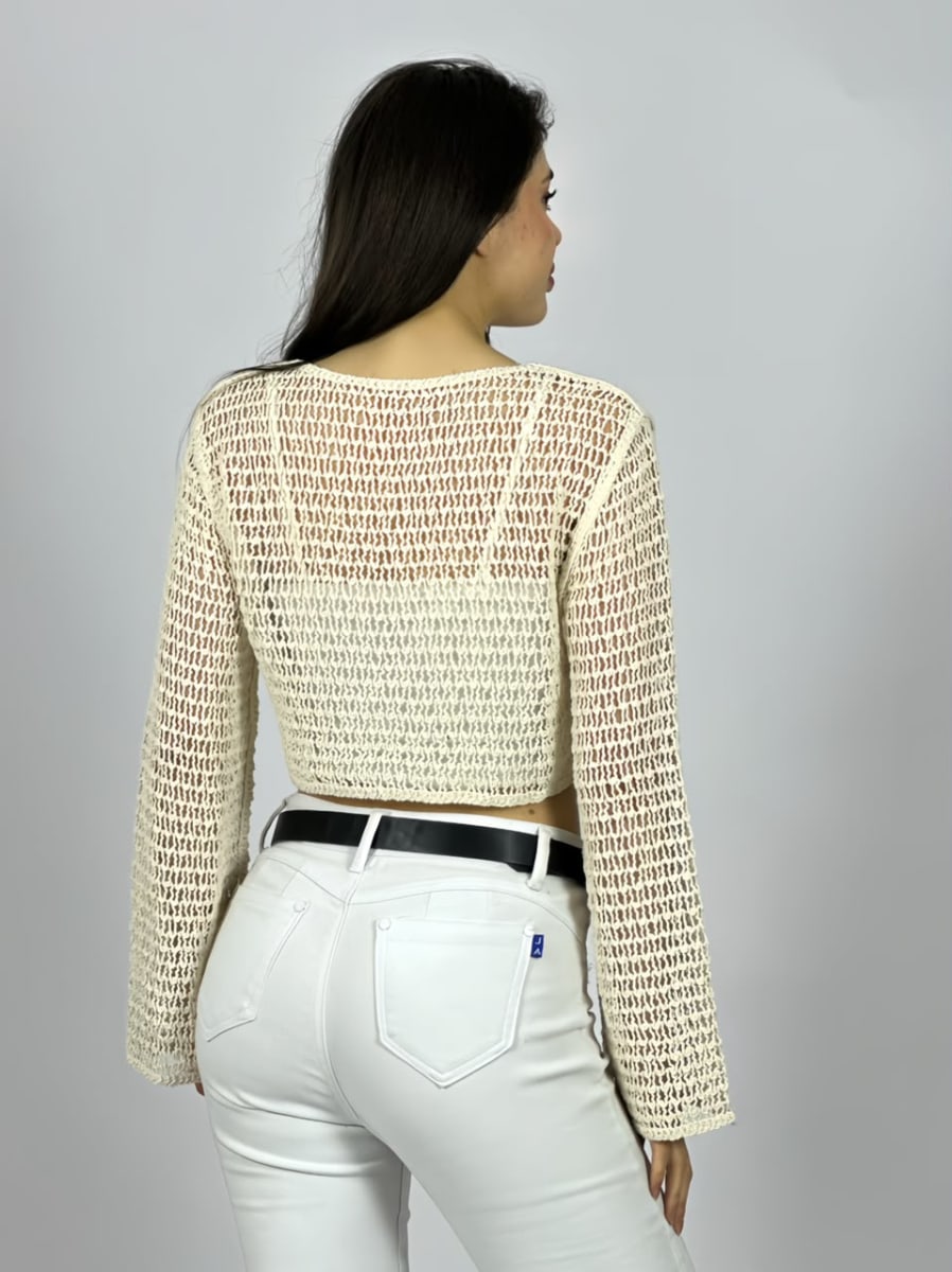 Sweater Tejido de Hilo Tipo Crop Top A4-917