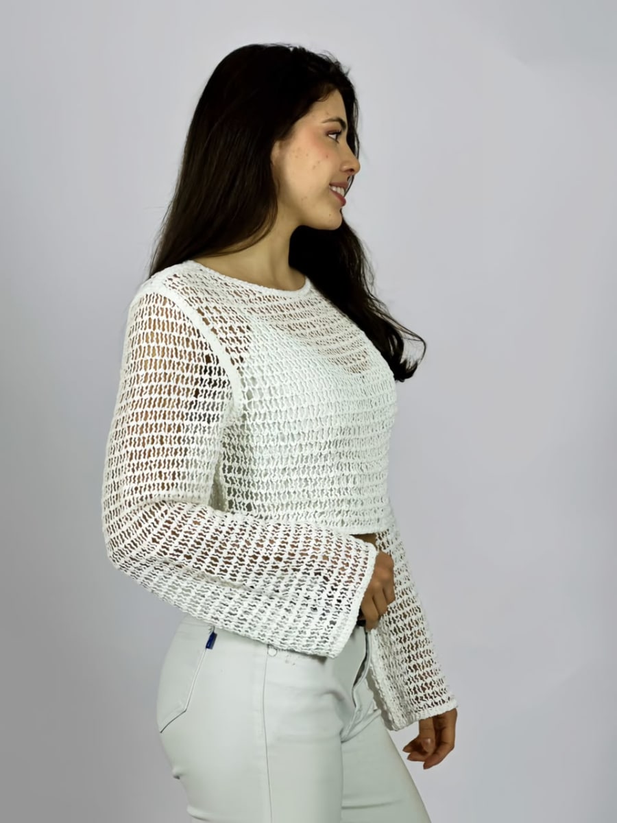 Sweater Tejido de Hilo Tipo Crop Top A4-9114