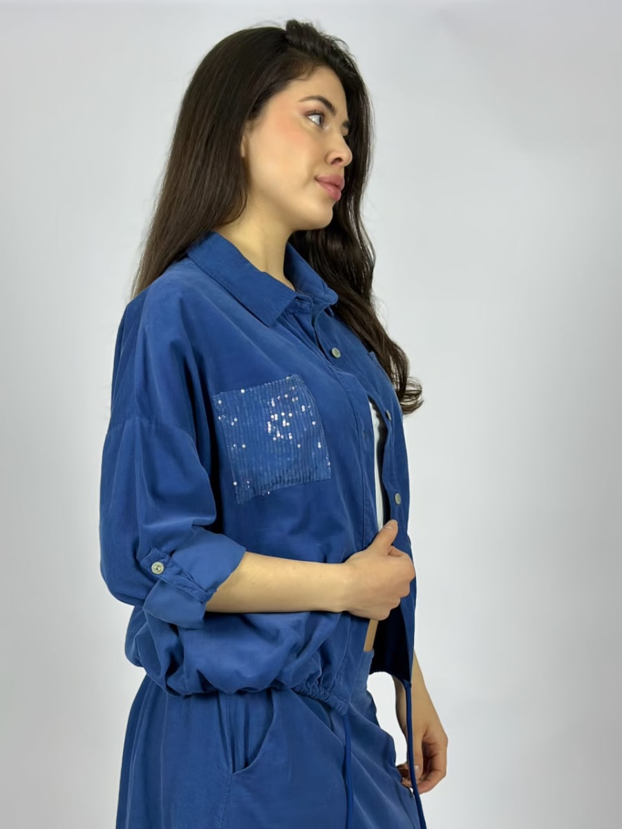 Chaqueta Cotele Delgado Bolsillos Brillos A2-575