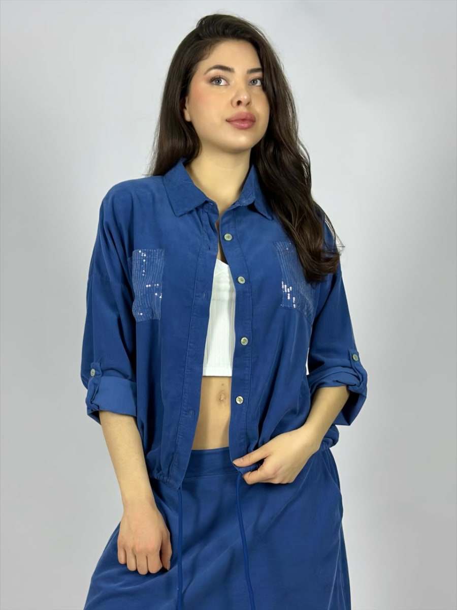 Chaqueta Cotele Delgado Bolsillos Brillos A2-574
