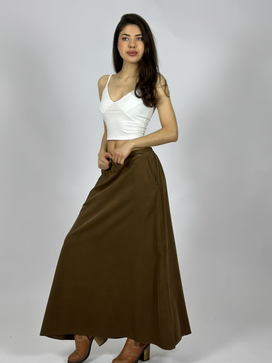 Falda Cotele con Bolsillo A1-477