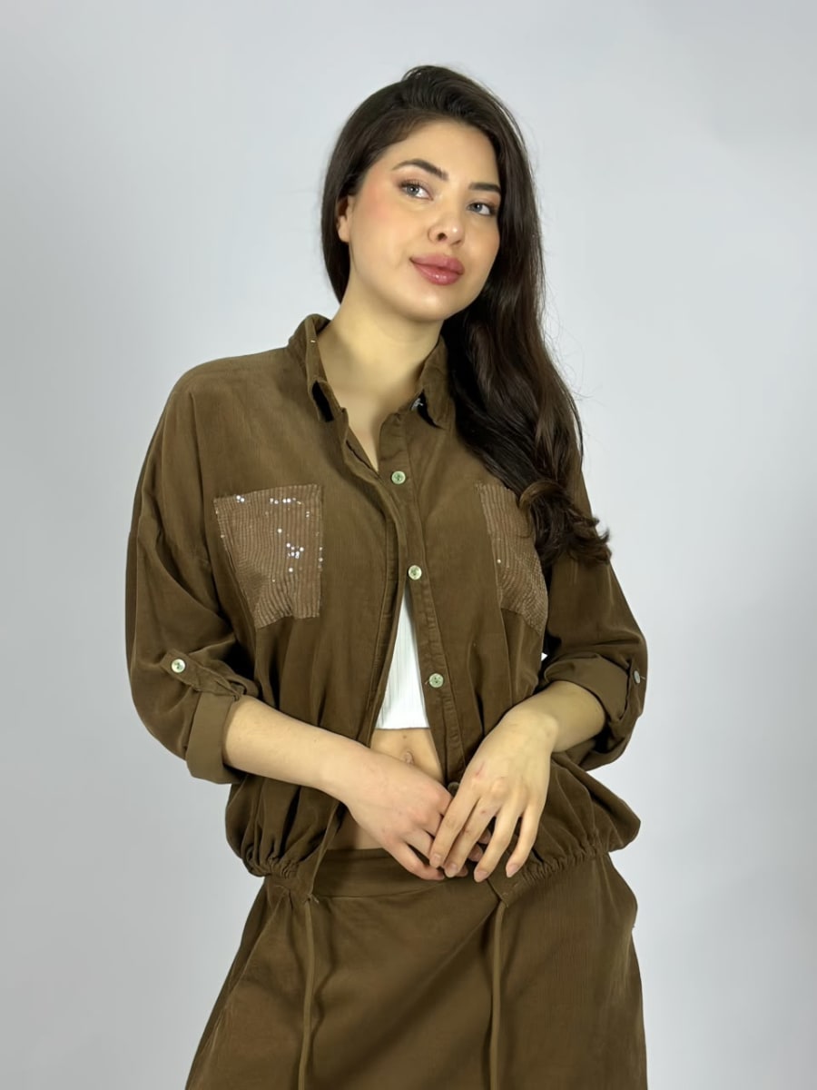 Chaqueta Cotele Delgado Bolsillos Brillos A2-577