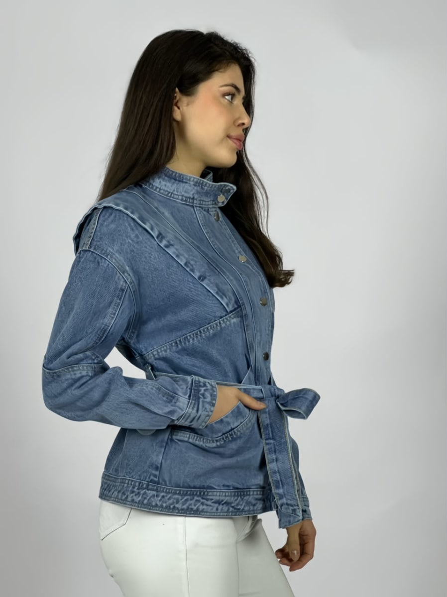 Chaqueta Jeans Con Cinturon A3-753