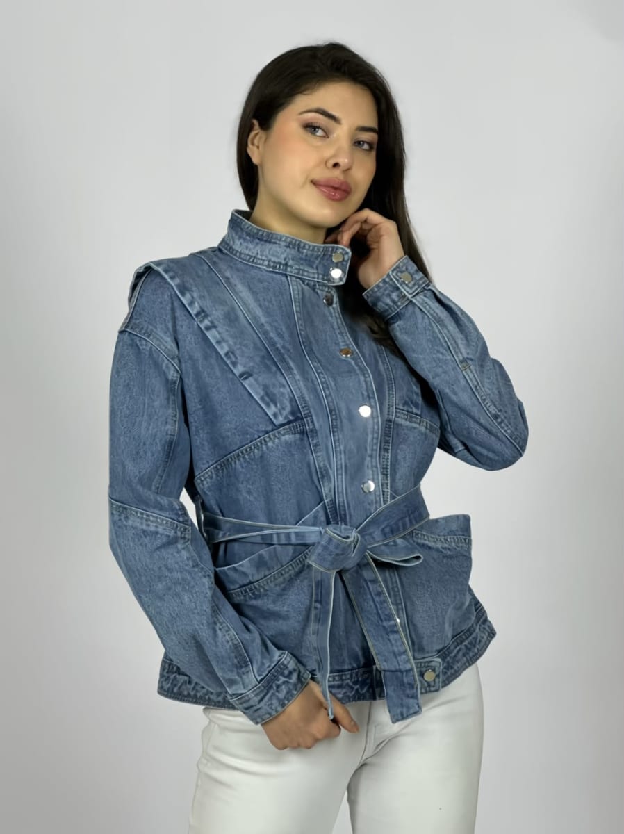Chaqueta Jeans Con Cinturon A3-752