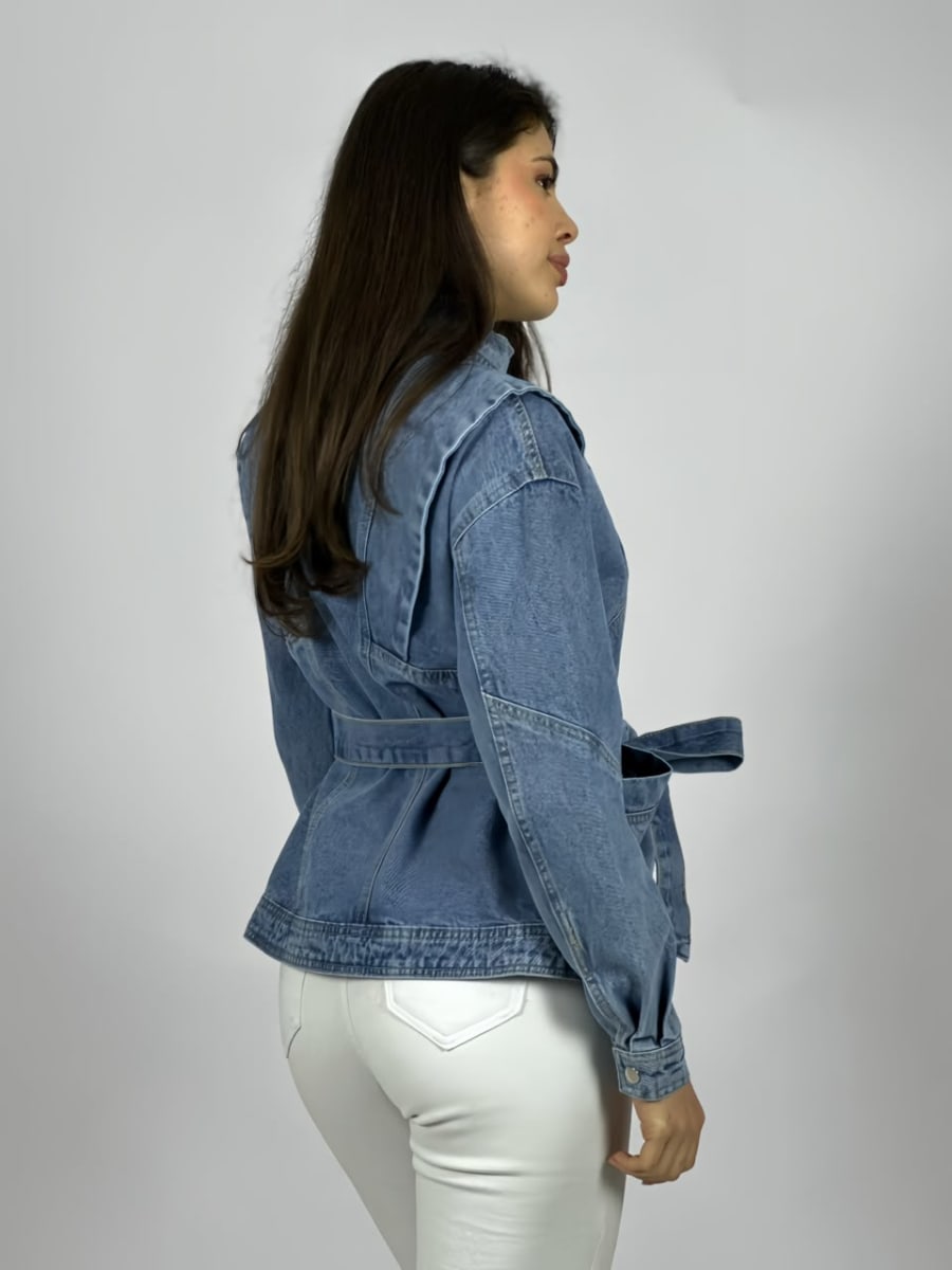 Chaqueta Jeans Con Cinturon A3-754
