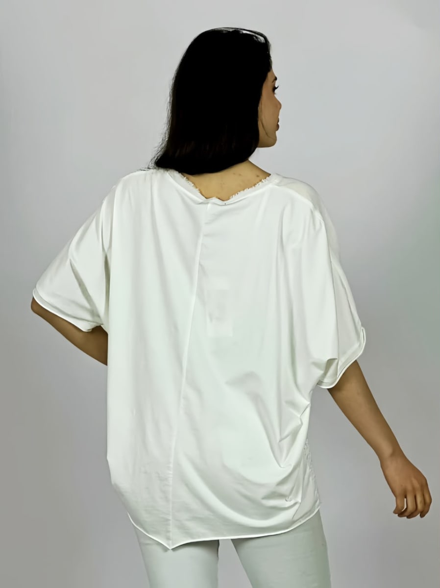Polera Lino Con Bolsillo y Hombro Tejido A4-896