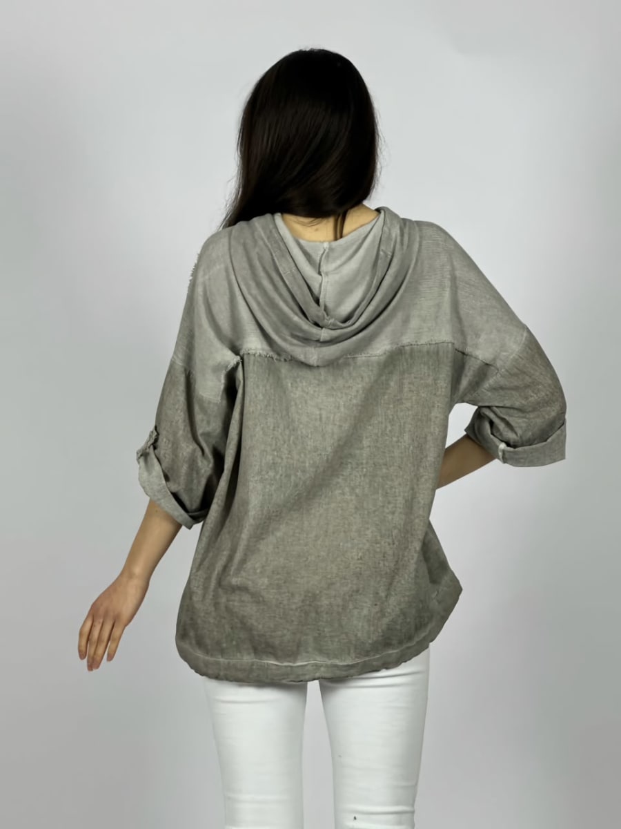 Blusa Lino Con Flor Bordada A1-283