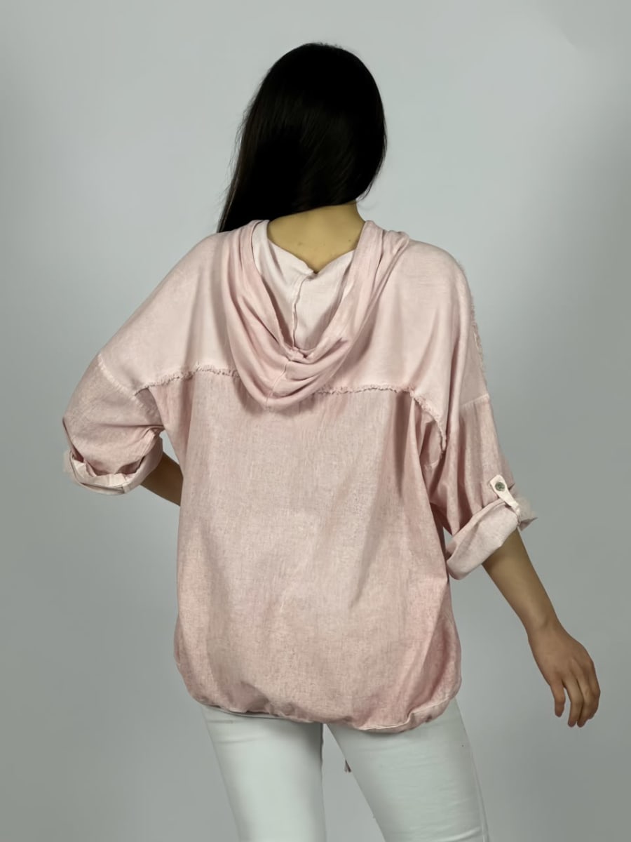 Blusa Lino Con Flor Bordada A1-286