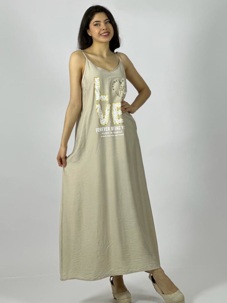 Vestido Crepe S/Mangas LOVE FOREVER A3-734