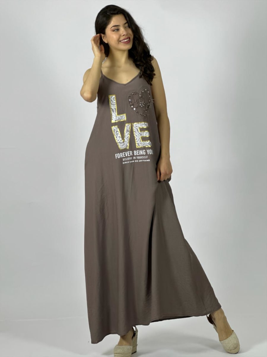 Vestido Crepe S/Mangas LOVE FOREVER A3-7312