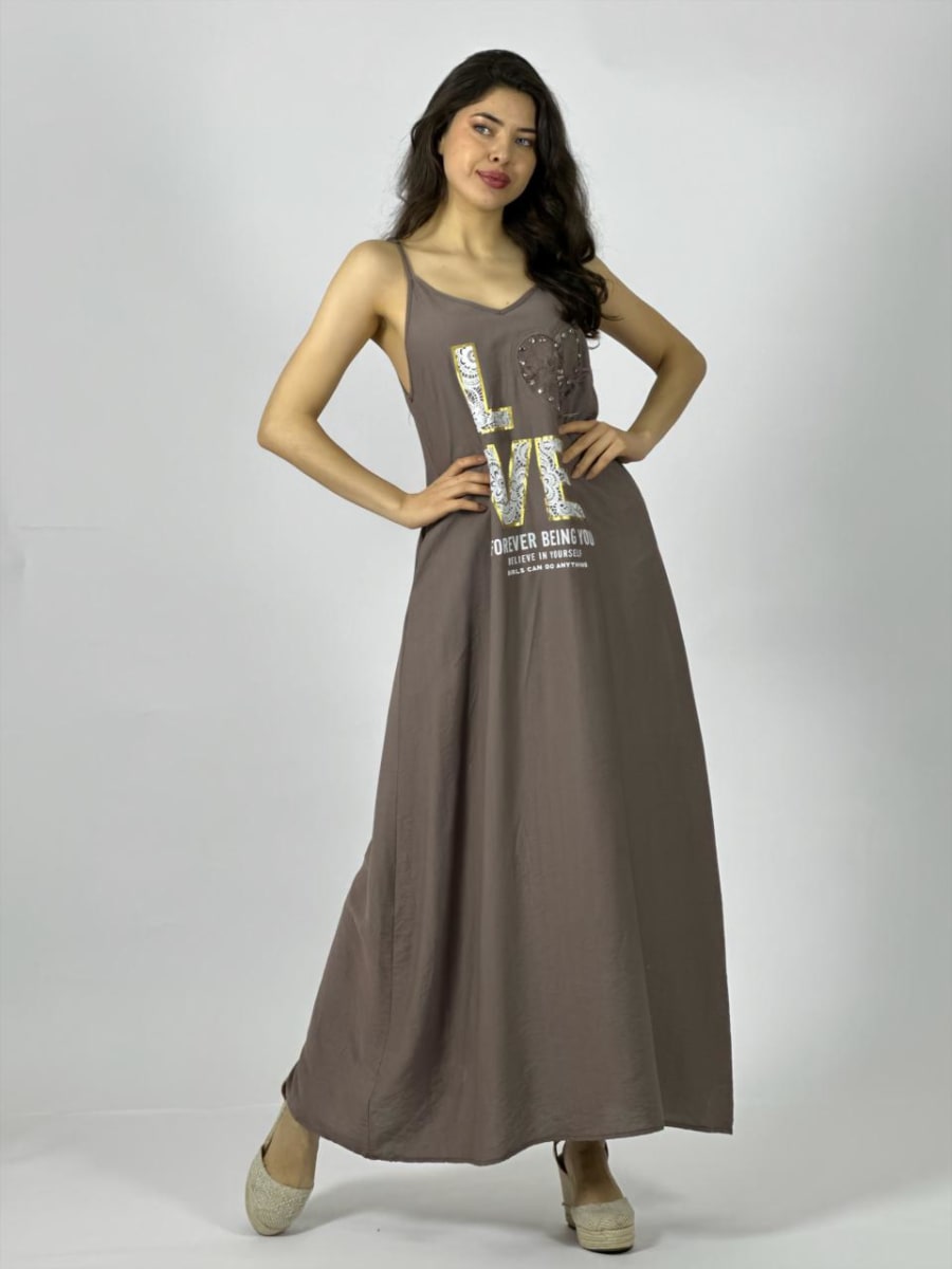 Vestido Crepe S/Mangas LOVE FOREVER A3-7311