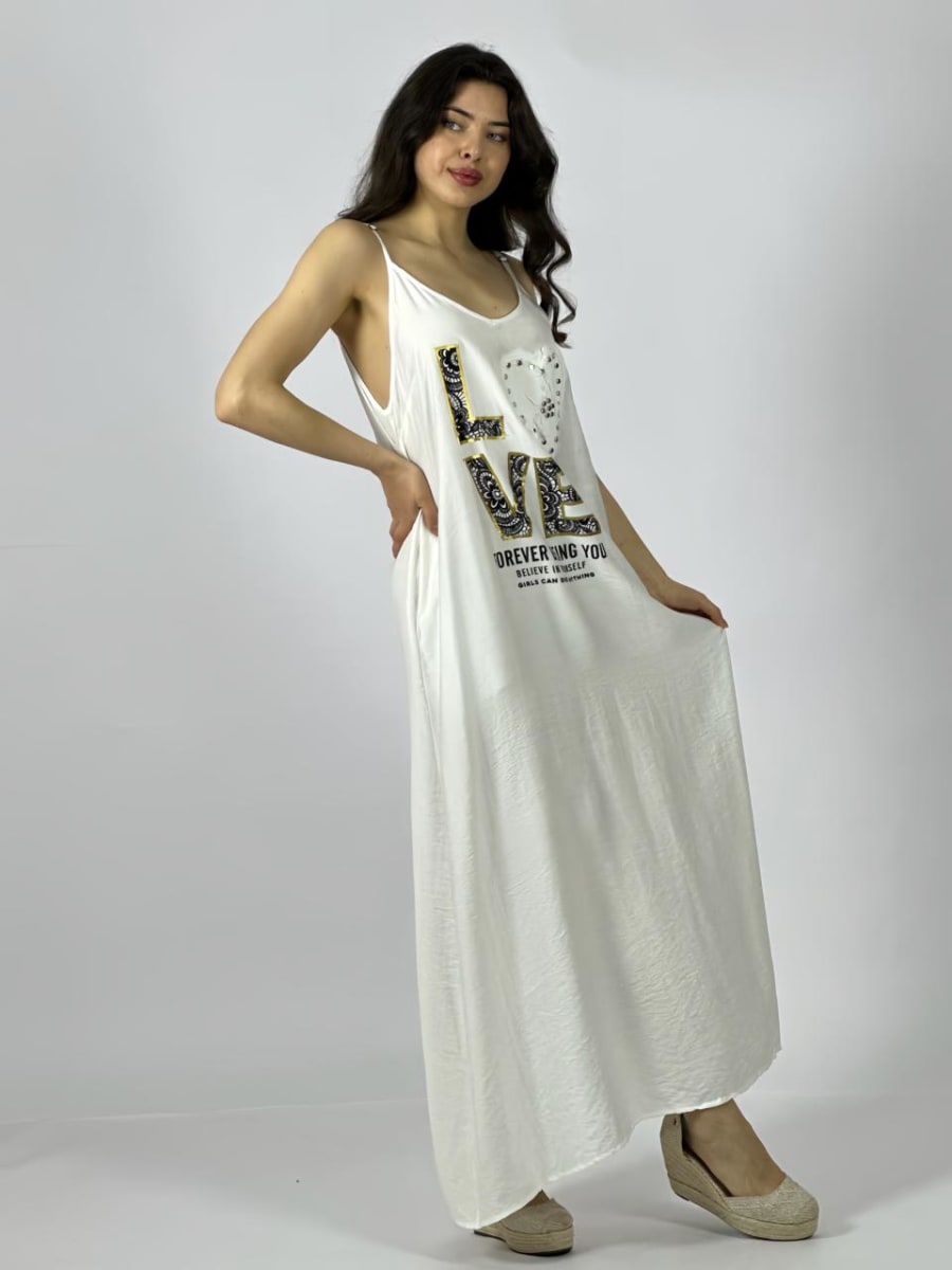 Vestido Crepe S/Mangas LOVE FOREVER A3-738