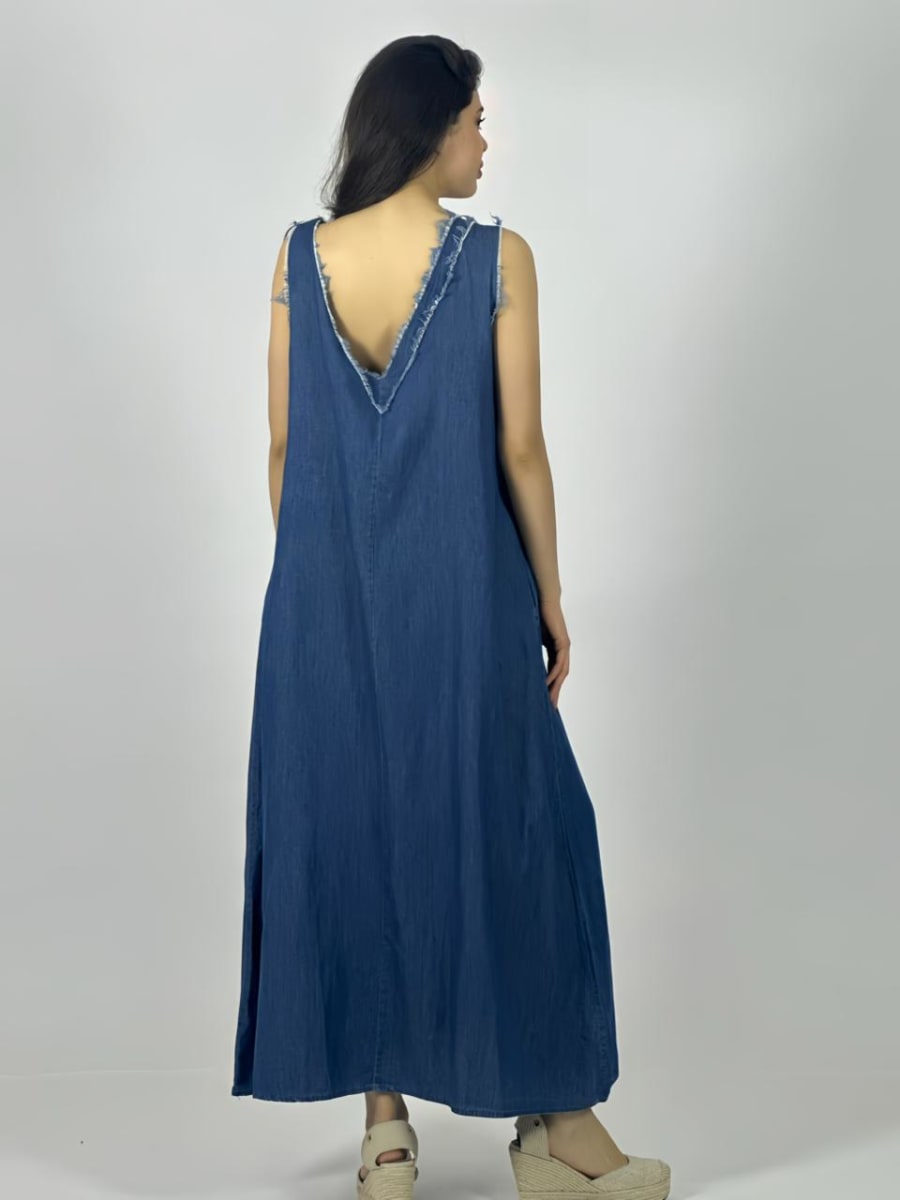 Vestido Mezclilla S/Mangas Estrella Perlada A3-704