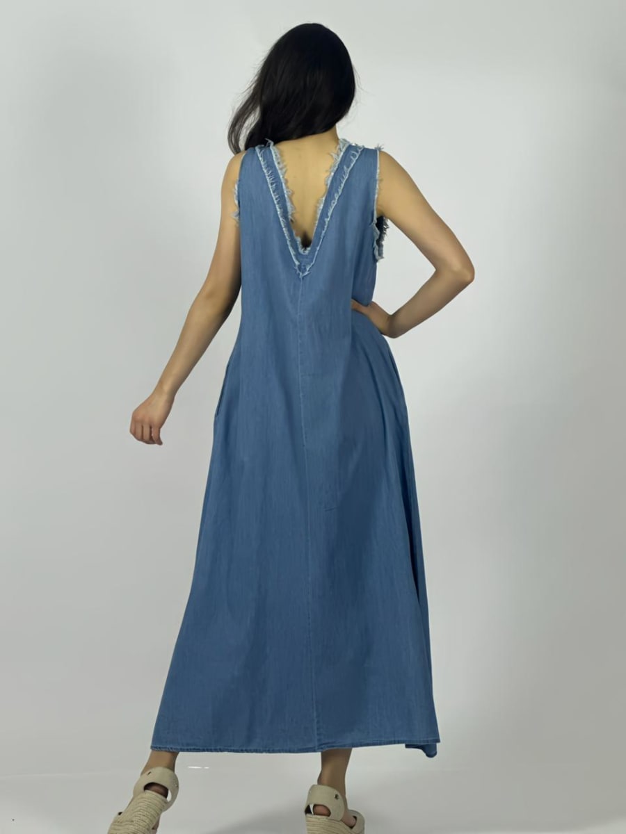 Vestido Mezclilla S/Mangas Estrella Perlada A3-708