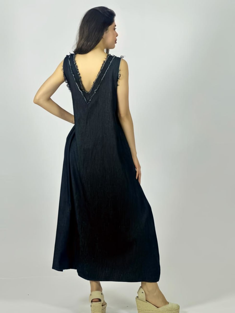 Vestido Mezclilla S/Mangas Estrella Perlada A3-7011