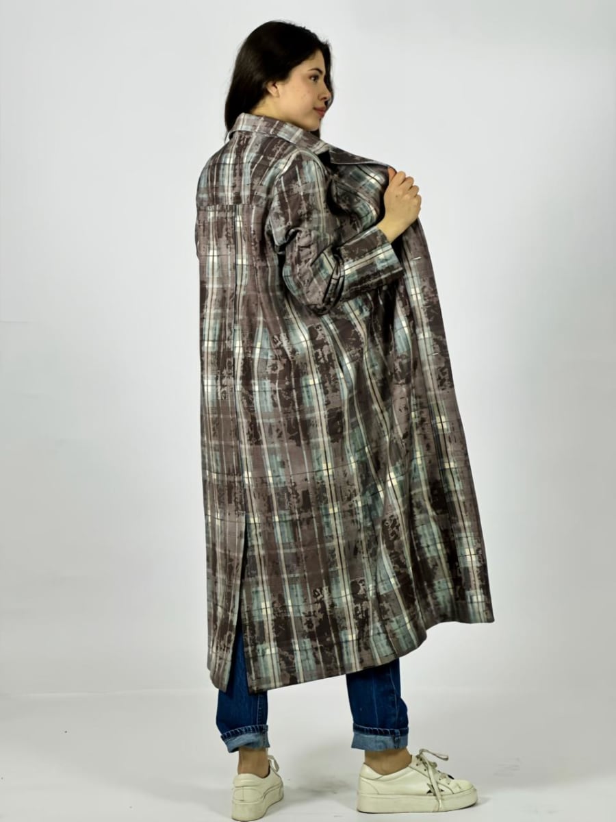 Chaqueta de Gamuza Diseño A Cuadros A1-156