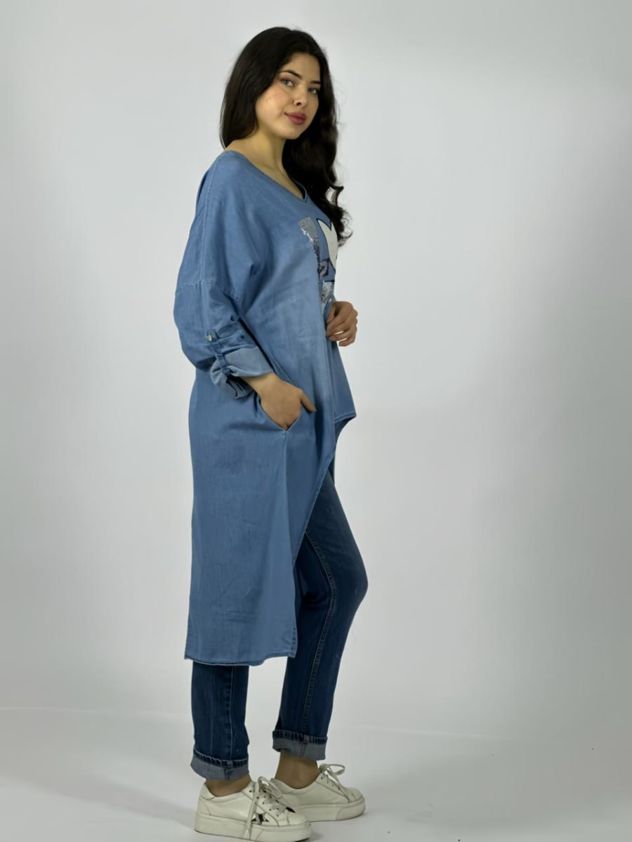 Bluson De Mezclilla LOVE con Brillos A1-63