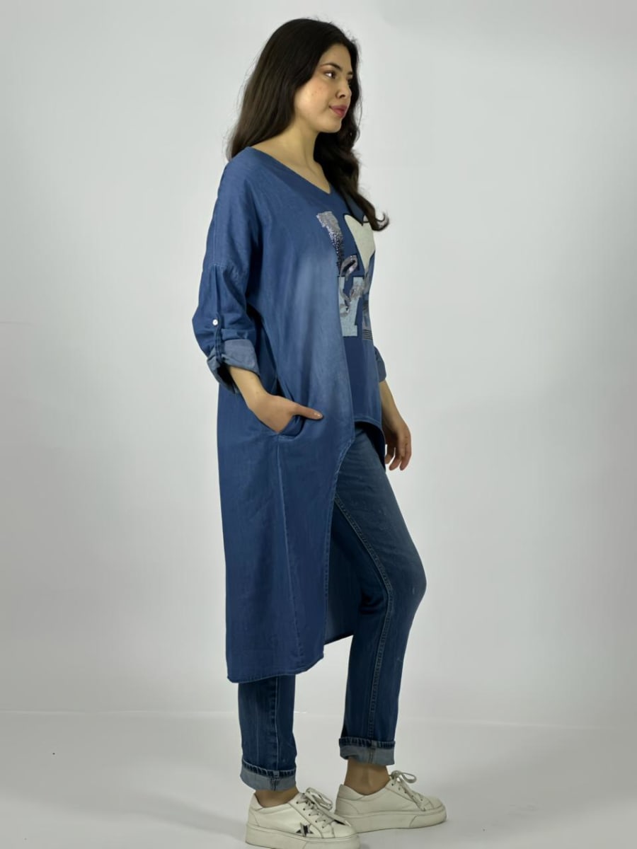Bluson De Mezclilla LOVE con Brillos A1-66