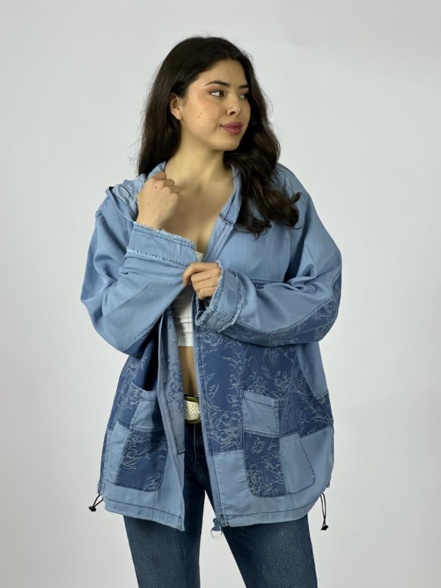 Chaqueta Mezclilla Con Cierre Relieves A1-102