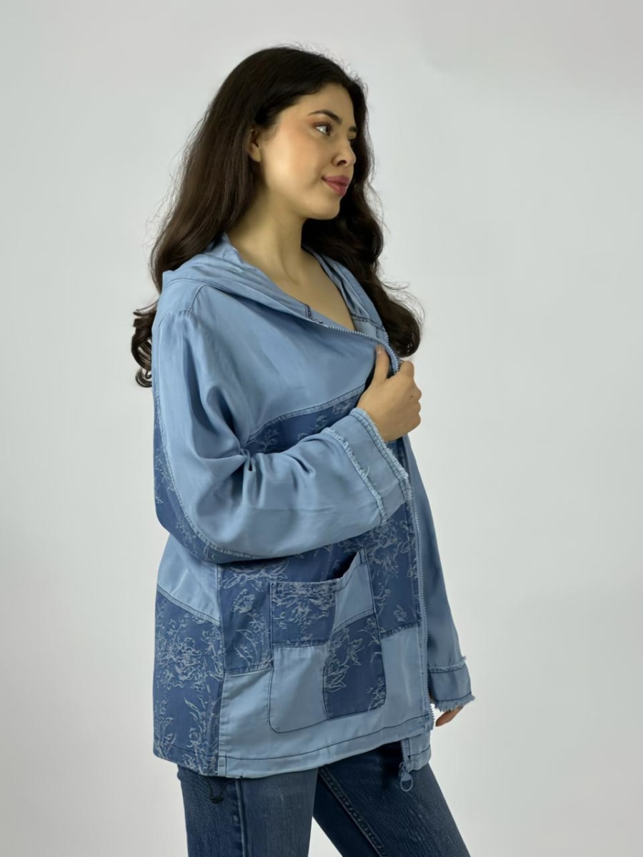 Chaqueta Mezclilla Con Cierre Relieves A1-103