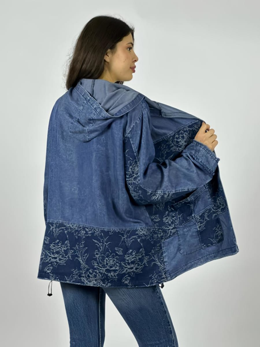 Chaqueta Mezclilla Con Cierre Relieves A1-107