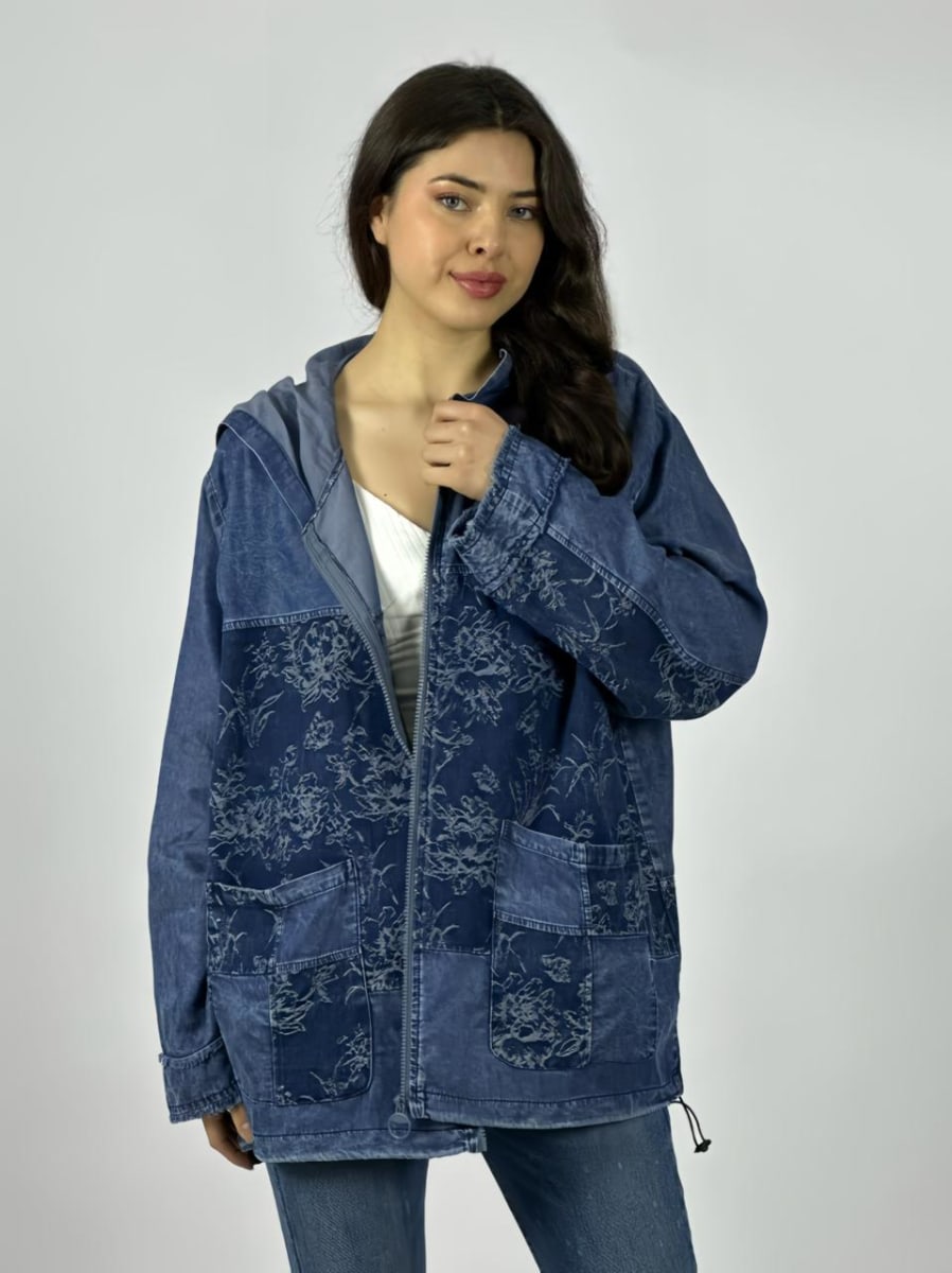 Chaqueta Mezclilla Con Cierre Relieves A1-105