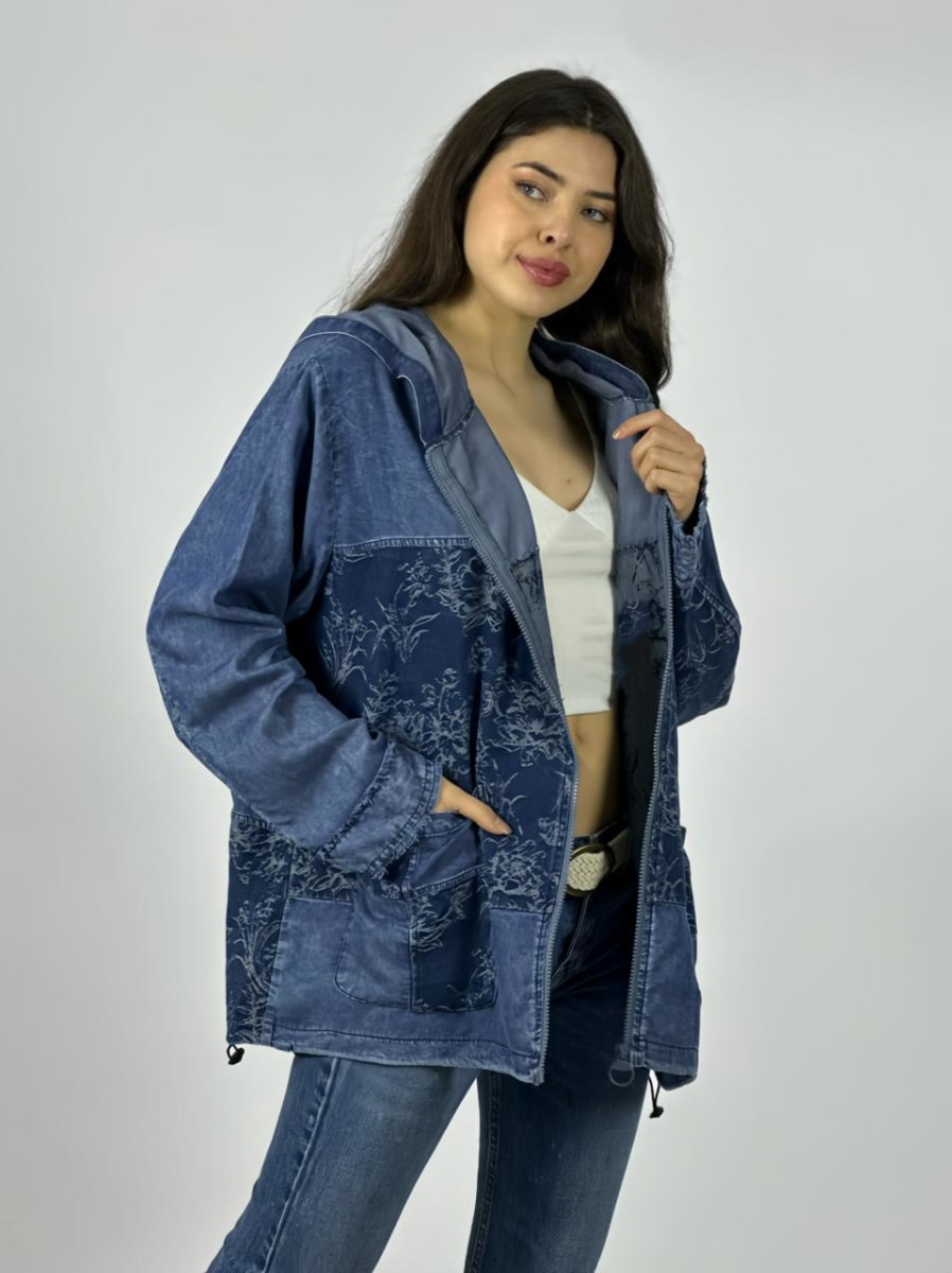 Chaqueta Mezclilla Con Cierre Relieves A1-106