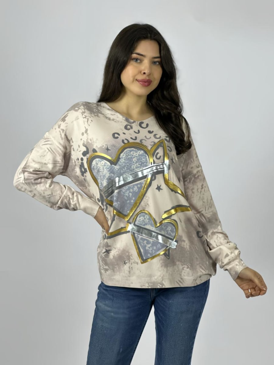 Sweater Spandex Corazones y Estrella A3-732