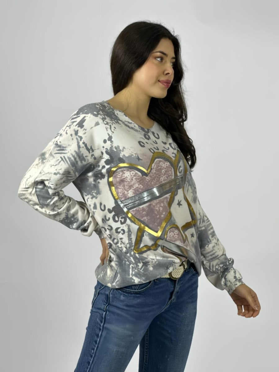Sweater Spandex Corazones y Estrella A3-737