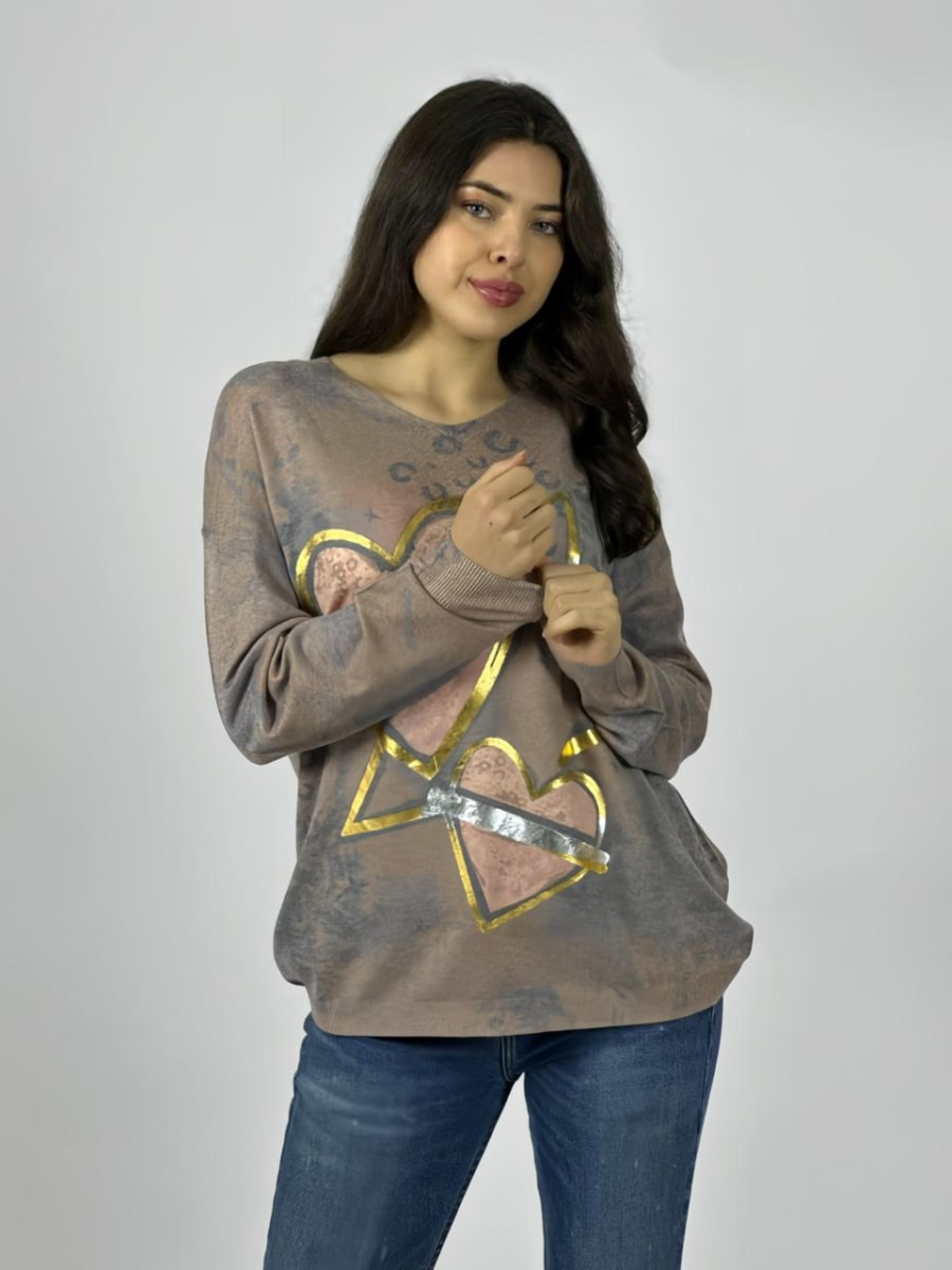 Sweater Spandex Corazones y Estrella A3-7311