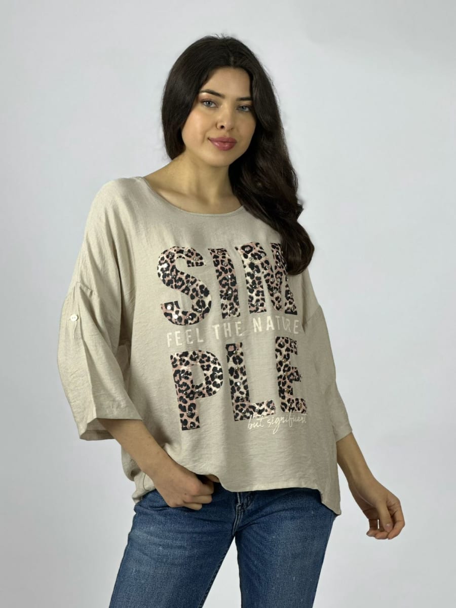 Polera Lino Letra SIMPLE Print A1-339