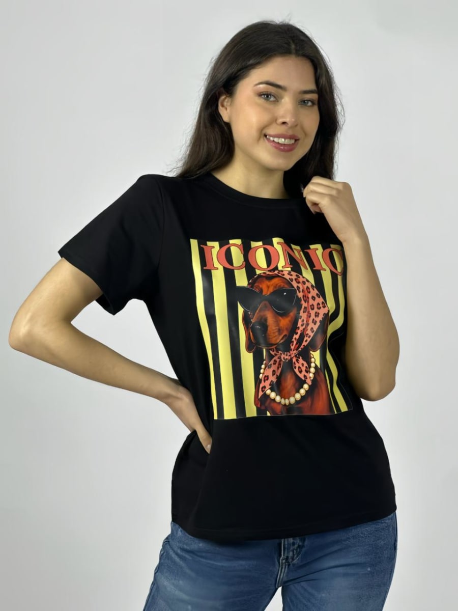 Polera ICONIC Perro Perlas con Lentes A1-151