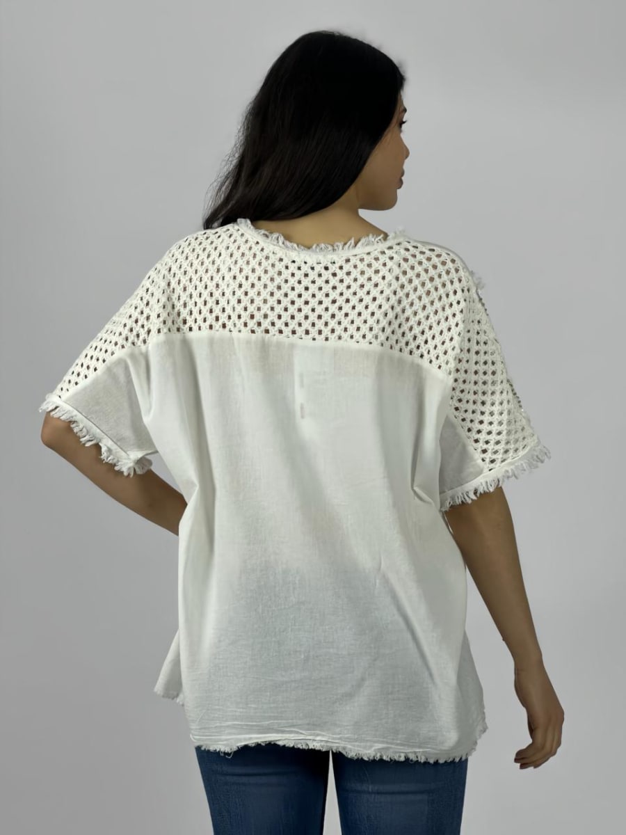Polera Lino Estrellas Tejidas Brillantes A1-4215