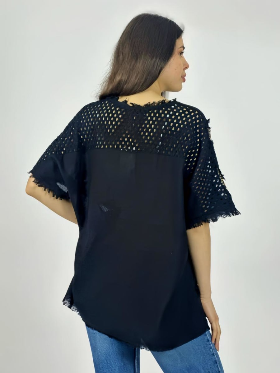 Polera Lino Estrellas Tejidas Brillantes A1-424