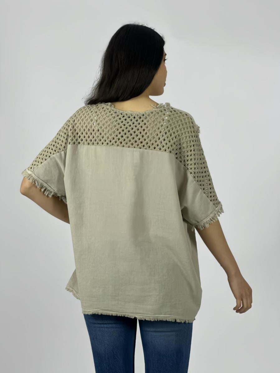 Polera Lino Estrellas Tejidas Brillantes A1-4212